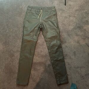 Black coated women’s joggers with rhinestone tiea